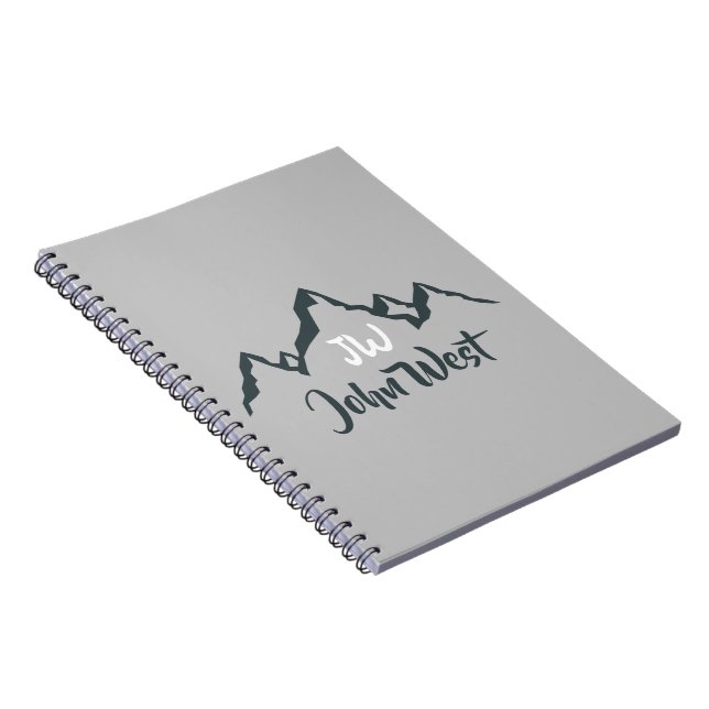 Cuaderno Monograma personalizable de la gama de montañas di (Lado Derecho)