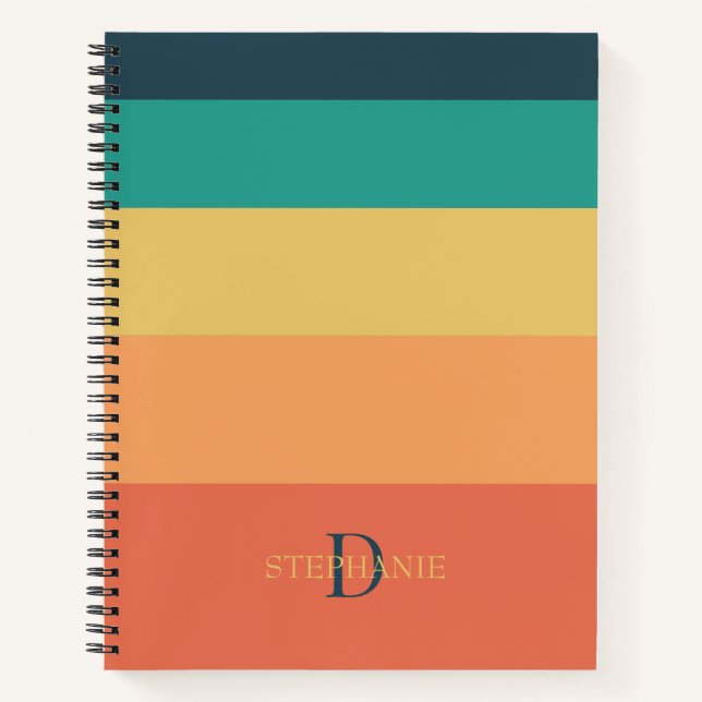Cuaderno Monograma Personalizado 5 bloques de color (Anverso)