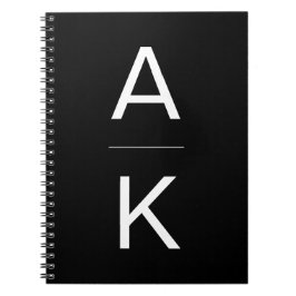 Cuaderno Monograma personalizado blanco y negro