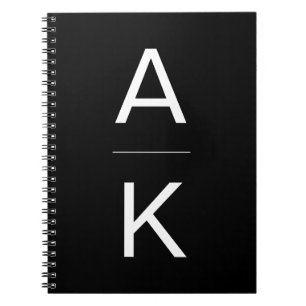Cuaderno Monograma personalizado blanco y negro