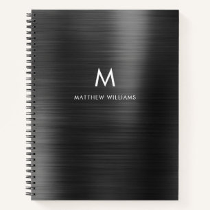 Cuaderno Monograma Personalizado con estilo de acero Metali