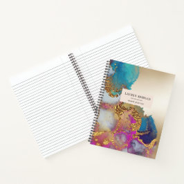 Cuaderno Monograma personalizado con lámina de oro falso al