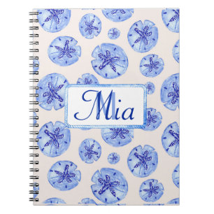Cuaderno Monograma personalizado de acuarela en dólares de