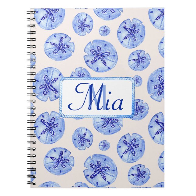 Cuaderno Monograma personalizado de acuarela en dólares de  (Frente)