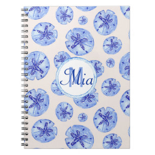 Cuaderno Monograma personalizado de acuarela en dólares de 