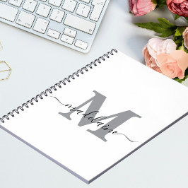 Cuaderno Monograma Personalizado de bloc de notas blanco in