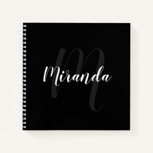 Cuaderno Monograma personalizado de escritura moderna y nom