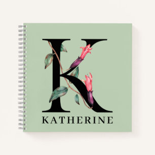 Cuaderno Monograma personalizado de la letra K del alfabeto