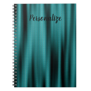 Cuaderno Monograma personalizado de textura de hojas azules