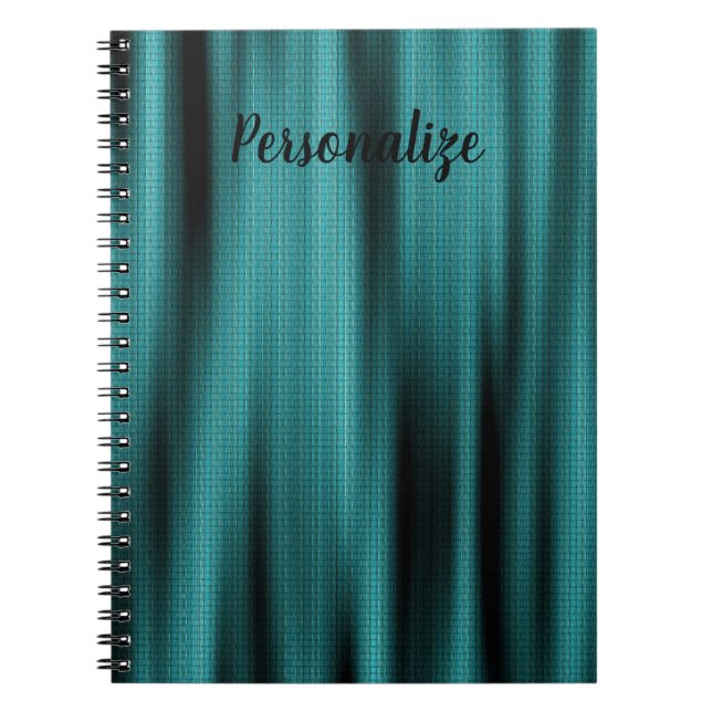 Cuaderno Monograma personalizado de textura de hojas azules (Frente)