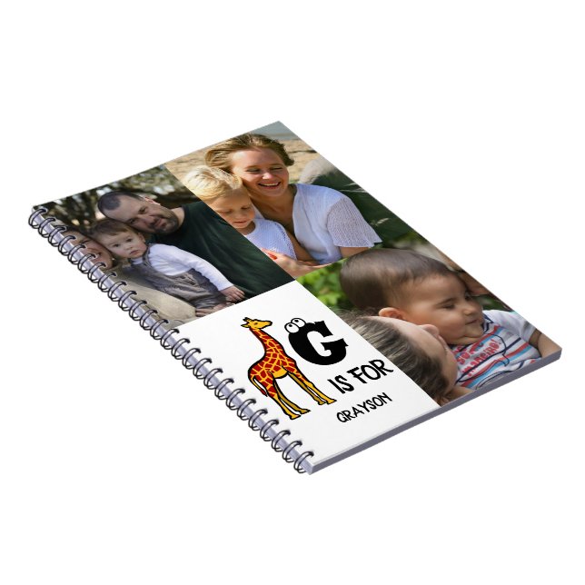 Cuaderno Monograma personalizado G es para jirafa jirafas l (Lado Derecho)