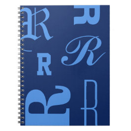 Cuaderno Monograma Personalizado, Iniciales de Tipografía, 