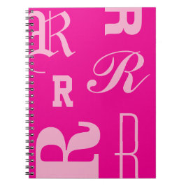 Cuaderno Monograma Personalizado, Iniciales de Tipografía, 