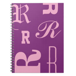 Cuaderno Monograma personalizado, iniciales de tipografía, 