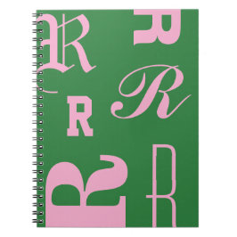 Cuaderno Monograma Personalizado, Iniciales de Tipografía, 