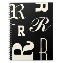 Cuaderno Monograma Personalizado, Iniciales de Tipografía, 