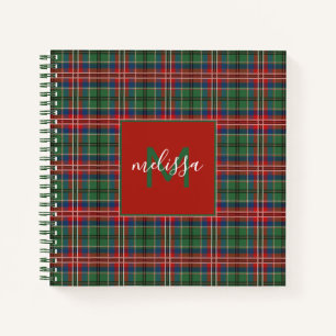Cuaderno Monograma personalizado MacCulloch Tartan Plaid
