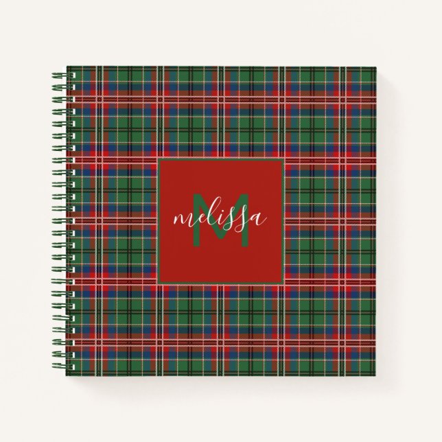Cuaderno Monograma personalizado MacCulloch Tartan Plaid (Anverso)