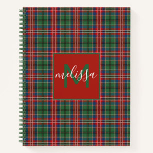 Cuaderno Monograma personalizado MacCulloch Tartan Plaid