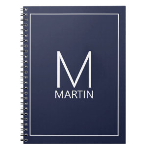 Cuaderno Monograma personalizado moderno y bloc de notas de