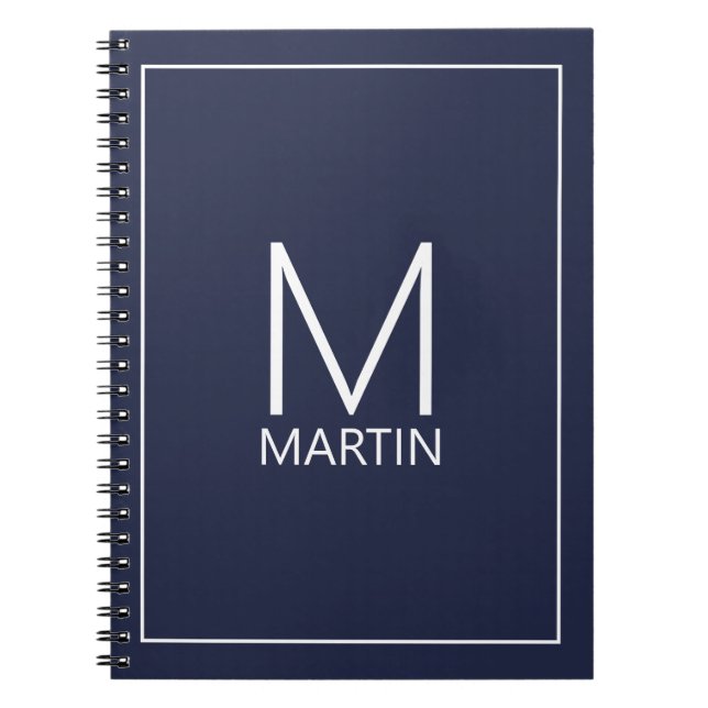 Cuaderno Monograma personalizado moderno y bloc de notas de (Frente)