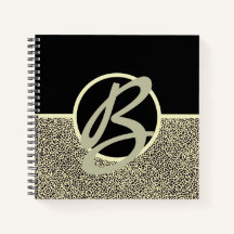 Monograma Personalizado Negro Crema Leopardo