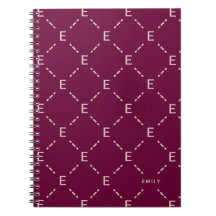 Monograma Personalizado, Patrón Geométrico Burgund