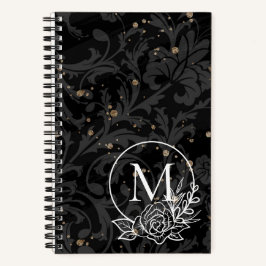 Cuaderno Monograma personalizado sobre fondo elegante