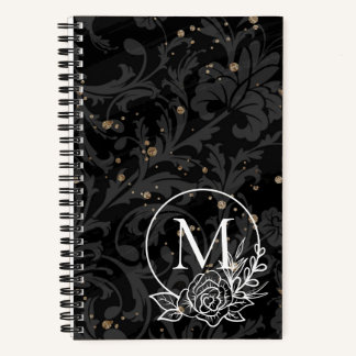 Cuaderno Monograma personalizado sobre fondo elegante