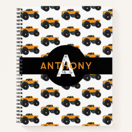 Cuaderno Monograma Personalizado Vehículo de Camión Monstru