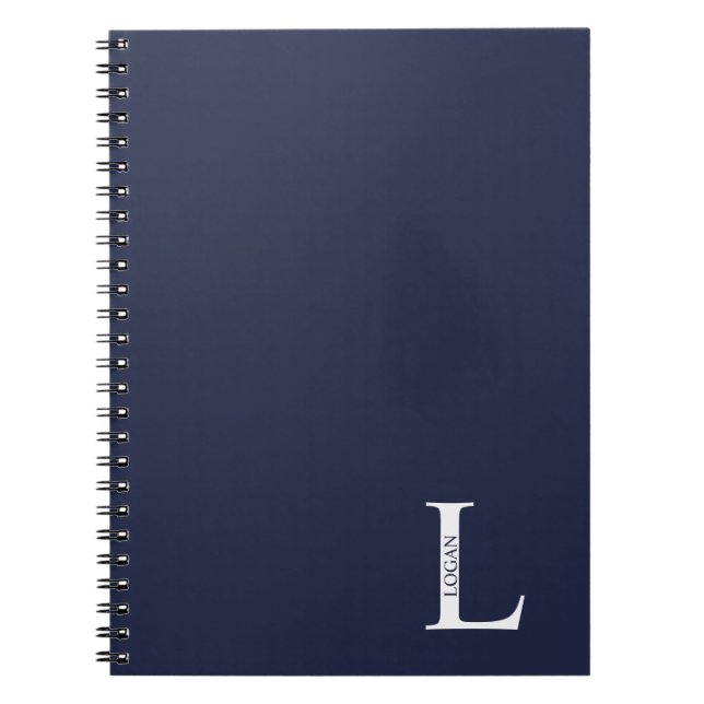 Cuaderno Monograma personalizado y bloc de notas de nombre (Frente)
