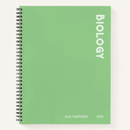 Cuaderno Monograma profesional Biología verde claro para el