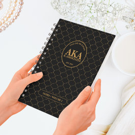 Cuaderno Monograma profesional Black Gold Trellis