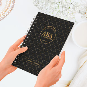 Cuaderno Monograma profesional Black Gold Trellis