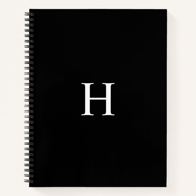 Cuaderno Monograma Profesional Blanco y Negro (Anverso)