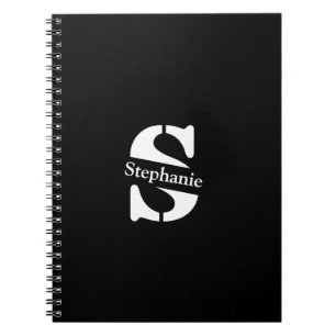 Cuaderno Monograma profesional clásico simple y nombre