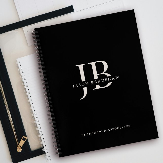 Cuaderno Monograma profesional clásico simple y nombre (Subido por el creador)