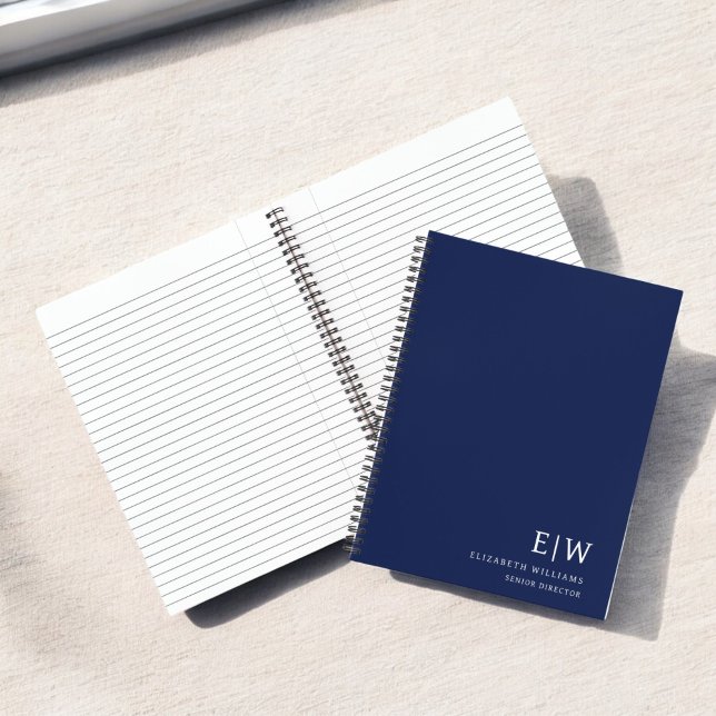 Cuaderno Monograma profesional de negocios azul de la marin (Subido por el creador)