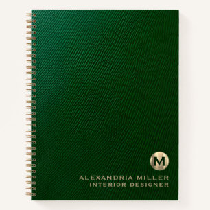 Cuaderno Monograma profesional de oro de lujo