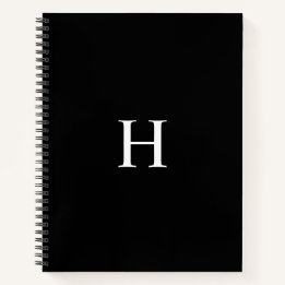Cuaderno Monograma Profesional en Blanco y Negro