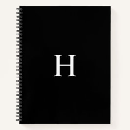 Cuaderno Monograma Profesional en Blanco y Negro