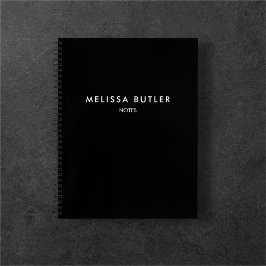 Cuaderno Monograma profesional Minimalista negro