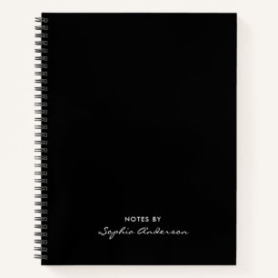 Cuaderno Monograma profesional moderno de escritura en blan