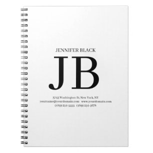 Cuaderno Monograma Profesional Negro Blanco