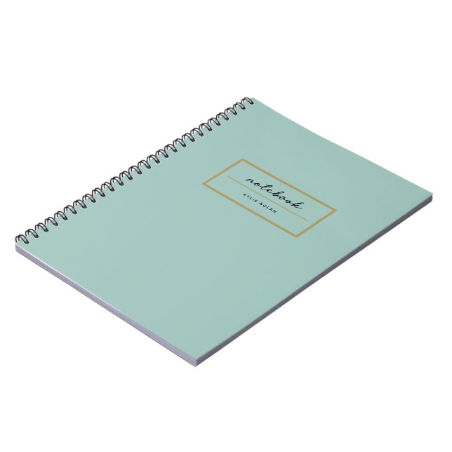 Cuaderno Monograma Profesional Verde Dorado Elegan (Lado Izquierdo)