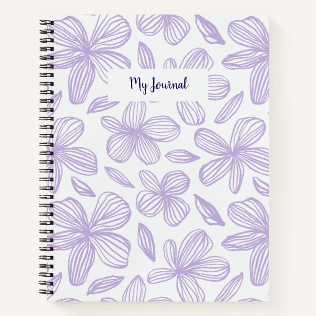Cuaderno Monograma púrpura de la pasta floral cúrcuta (Anverso)
