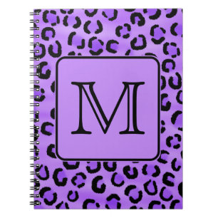 Cuaderno Monograma púrpura del personalizado del estampado