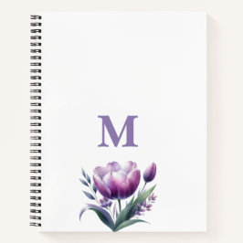 Cuaderno Monograma púrpura elegante personalizado