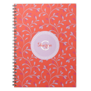 Cuaderno Monograma púrpura en colores pastel femenino lind