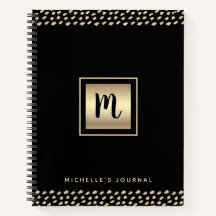 Monograma Relieve metalizado dorado negro puntos d